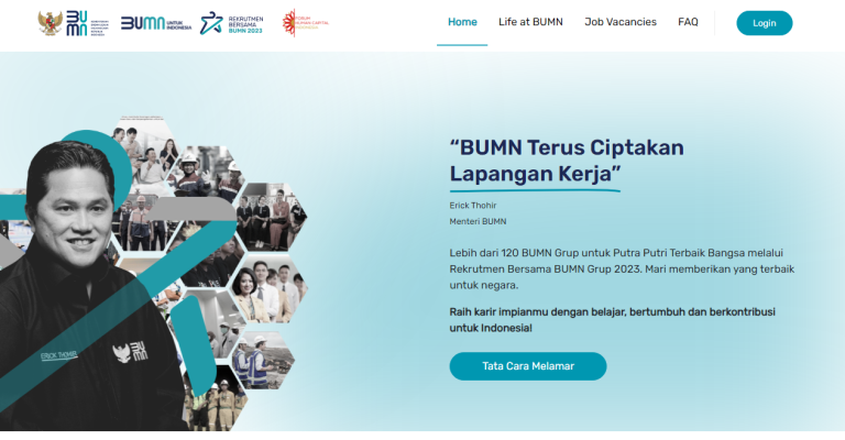 tampilan web rekrutmen bumn