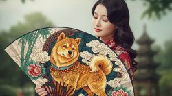 perempuan dengan kipas shio anjing