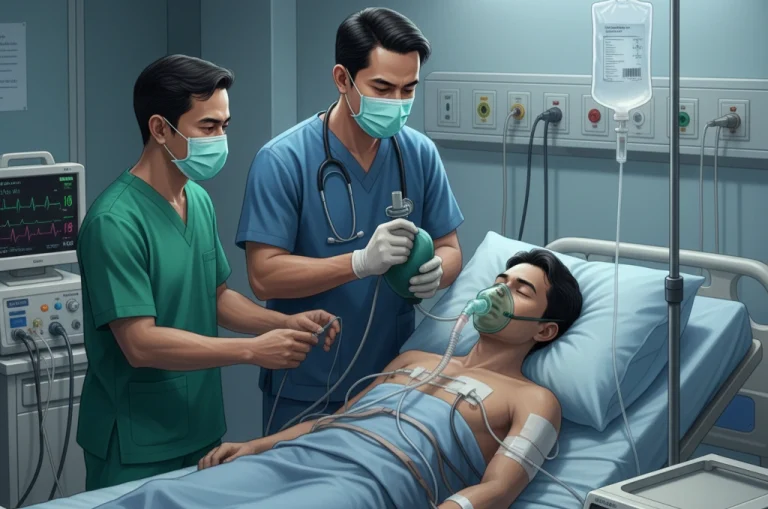ilustrasi dokter memberikan bantuan