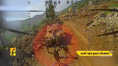 drone Hizbullah menghancurkan tentara zionis